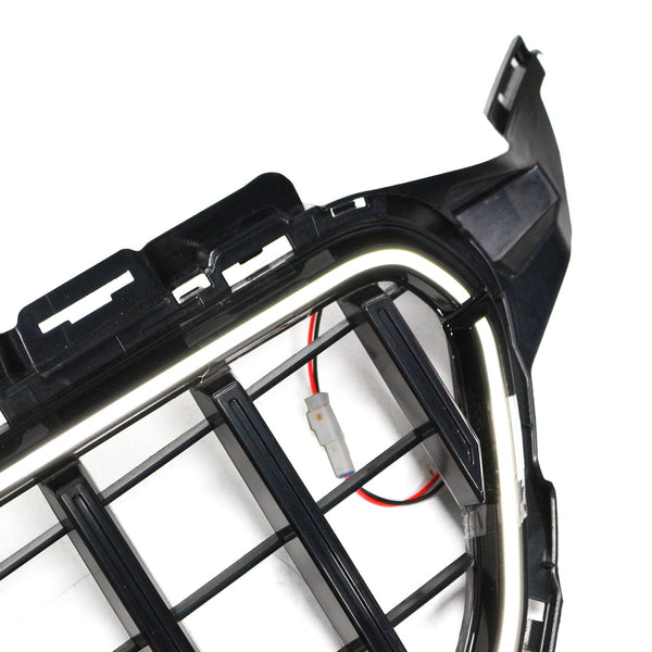 Mercedes Benz Classe C 2015-2021 W205 C200 C250 C300 C350 Griglia paraurti anteriore nera con LED generico