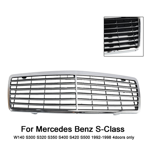 1992-1998 Benz S-Class W140 S300 S320 S350 S400 S420 S500 4doors Chrome Front Bumper Grill