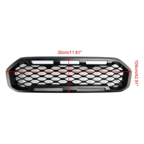 2019-2023 Ford Ranger T8 Front Bumper Grill Grille Black W/LED Light Generic