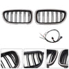 01.2009-10.2016 BMW 5-serie F10 nyrestøtfangergrill Grill glans sort 51137203649 51137203650 Generisk