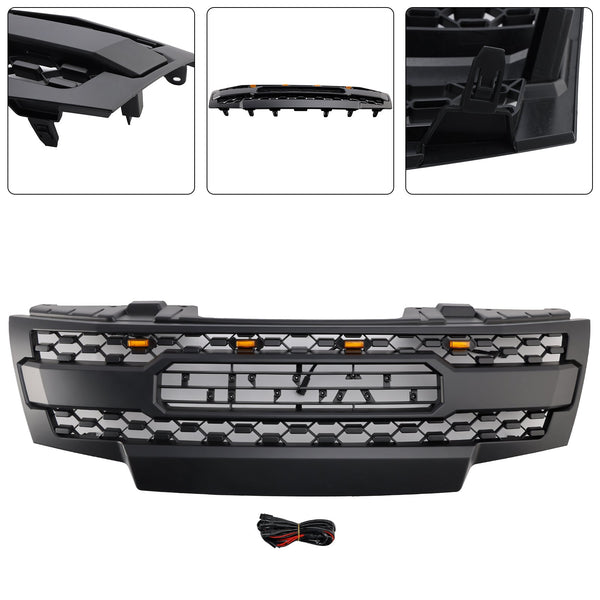 2009-2019 Nissan Frontier com luzes LED Grill Black Grill Grill Genic