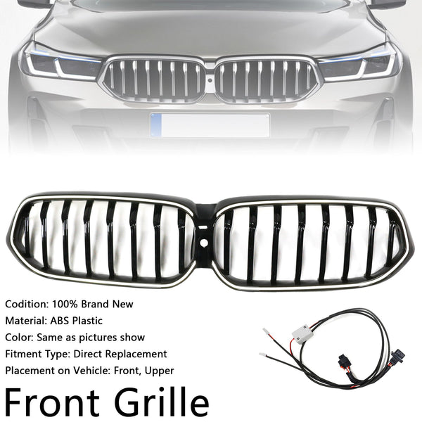 2020-2025 BMW 6 Série G32 Glossy Black Front Grill Grille Generic
