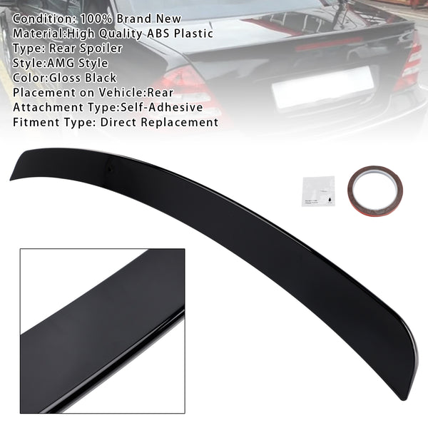Glanset svart bakspoiler til Mercedes-Benz C-klasse W203 01-07 Sedan