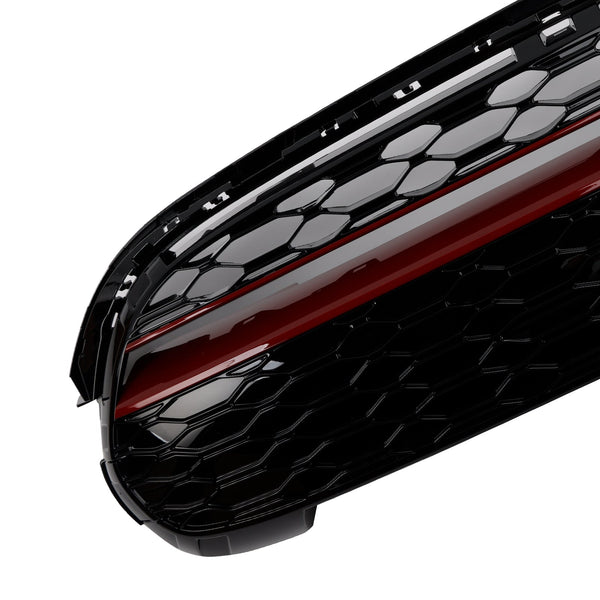 2015-2021 MINI F57 2 Door Convertible Cooper S, Cooper SD GP-Style Gloss Black Red Trim Front Grille 51117337791 51137335527 Generic