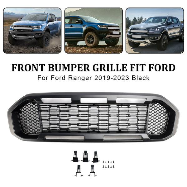 2019-2023 Ford Ranger T8 Black Front Bumper Grill Grille Generic