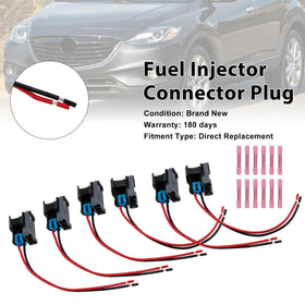 6 STK Drivstoffinjektorkontakt Pigtail Plug ledningsnett Passer til Ford Fit Chevy