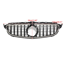 2015-2021 Mercedes Benz C-Class W205 C200 C250 C300 C350 Black Front Bumper Grill Grille W/LED Generic