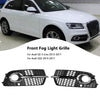 2013-2017 Audi Q5 S-Line SQ5 Black Chrome Front Bumper Fog Light Grille 8R0807682N 8R0807681S