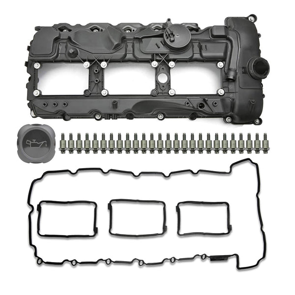 2011-2013 BMW E70 X5 xDrive 35i 3.0T N55B55 Coperchio valvola motore con guarnizione+tappo 11127570292 E371-AS Generico