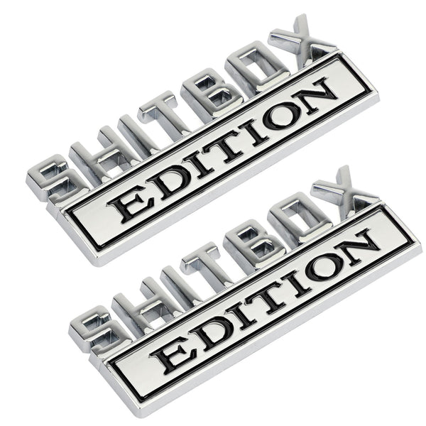 2 st Shitbox Edition Emblem Decal Badges Stickers Voor Ford Chevy Auto Vrachtwagen #B