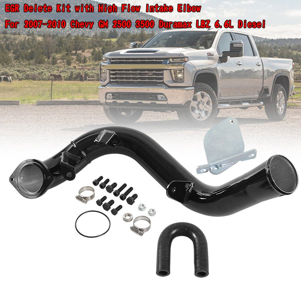 6.6L Duramax LMM EGR Delete Kit with High Flow Intake Elbow Fit 07-10 Chevy GM 2500 3500Fedex Express