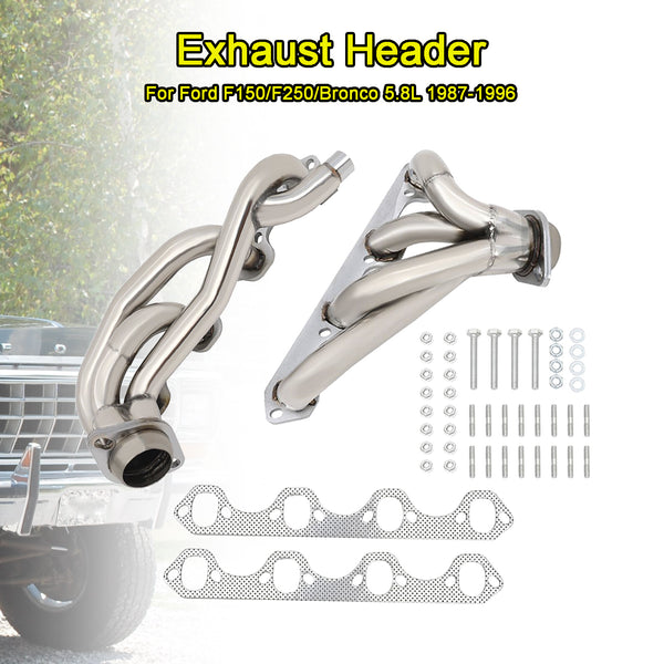 1987-1996 Ford F150/F250/Bronco 5.8L T-304 Shorty Exhaust Headers Manifold