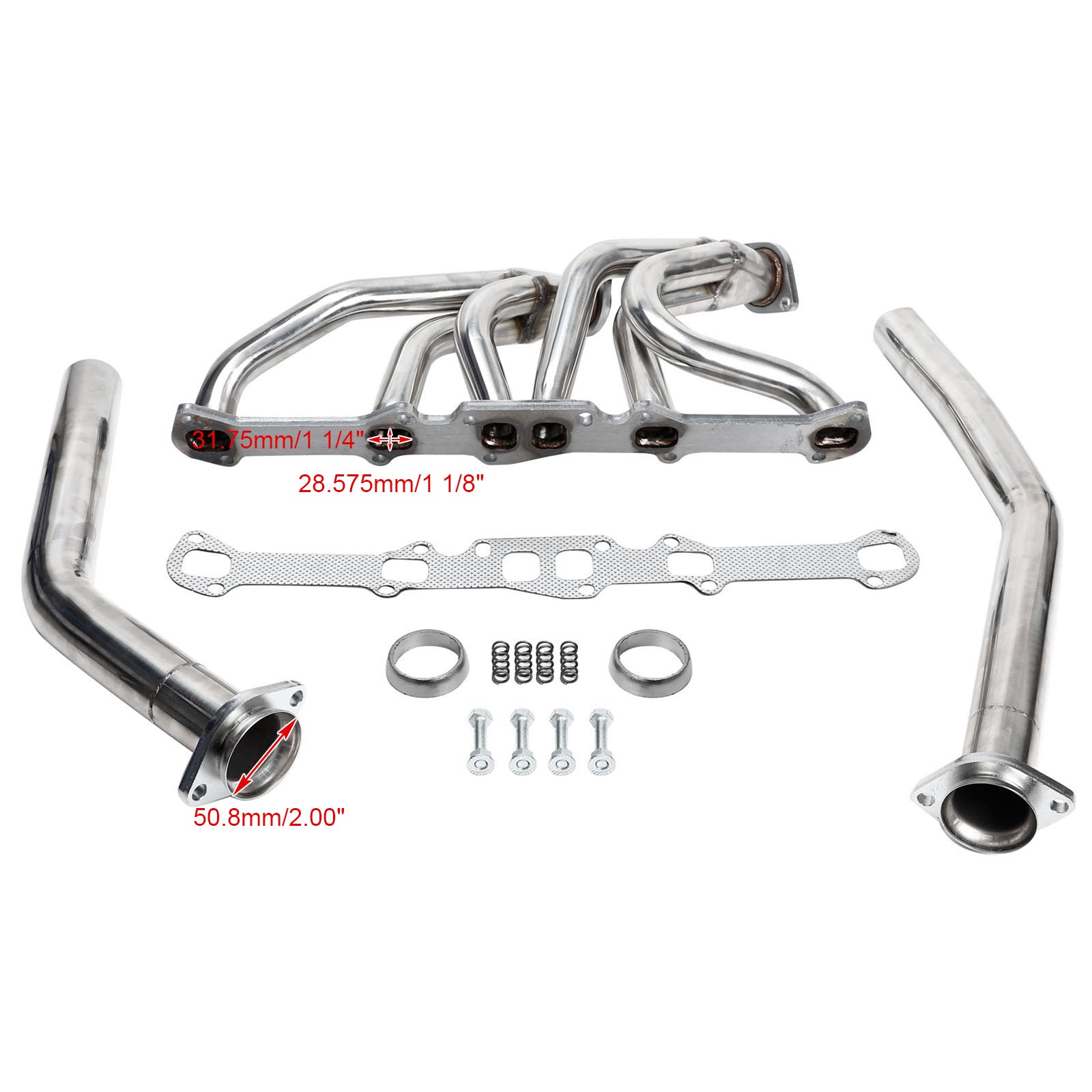 1966-1974 Ford Bronco 2,8L, 3,3L eksoshoder i rustfritt stål passer til Ford Mustang