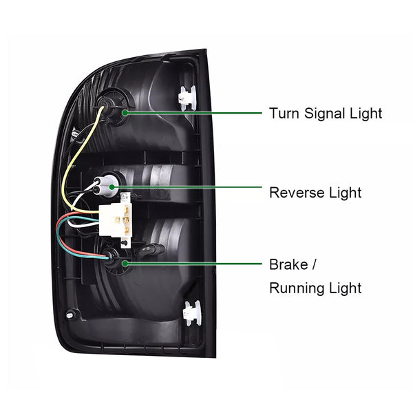 2001-2004 Toyota Tacoma com lâmpadas 2 PCS luzes traseiras traseiras lâmpadas genéricas