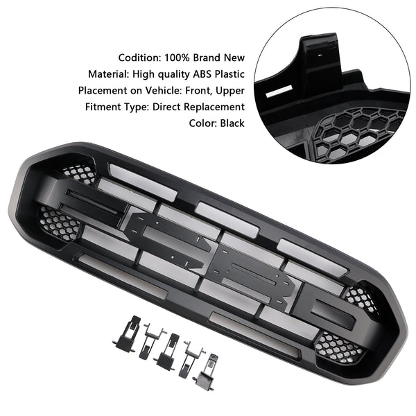 2019-2023 Ford Ranger No Front-kameraer Black Raptor Style Front Bumper Grille Grill Generic