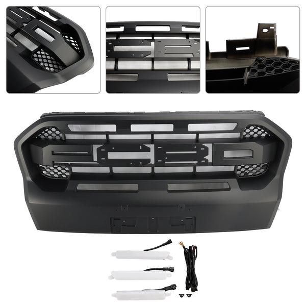 Raptor Style Front Bumper Grill Grill Fit Ford Ranger 2019-2023 T8 W/LED