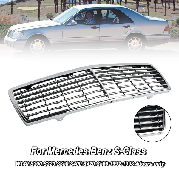 1992-1998 Mercedes Benz S-Class W140 S300 S320 S350 S400 S420 S500 4 portas cromadas para-choque dianteiro grade genérica