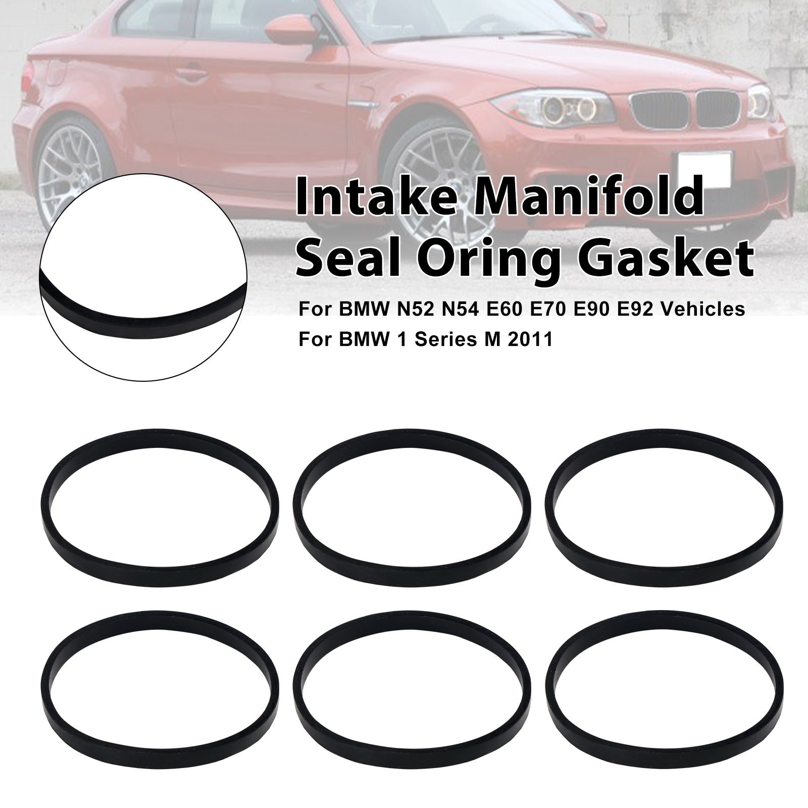 6 STK Indsugningsmanifold pakningssæt 037-6192 Passer til BMW E70 E90 E92 X4 X5 X6 3er 5er