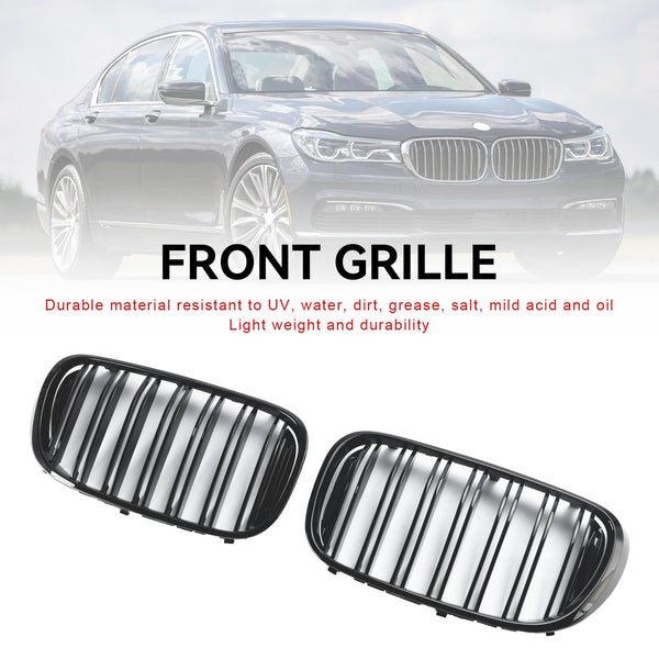 2015.07-2019.01 BMW Série 7 G11 Base à roues longues pré-lifting Noir 2 lattes Grille de calandre avant générique