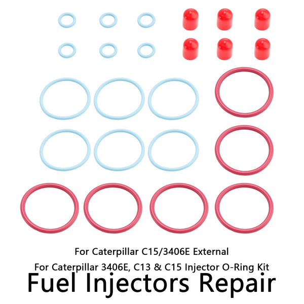 Caterpillar Cat C15/3406E Ekstern 6stcs brændstofinjektorer SEAL O-RING KIT 2481394 1895390