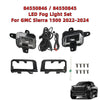 2022-2024 GMC Sierra 1500 parachoques delantero LED luz antiniebla + cubierta + arnés de cables 84550846 84550845 genérico