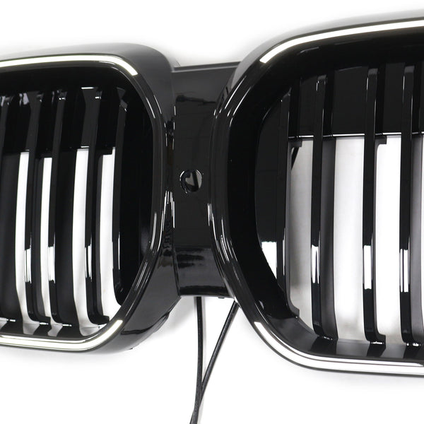 2022-2024 BMW IX3 G08 LCI DOBBEL LAVER GLOSS SVART FRONT NYRET GRILL GRILLER Generisk