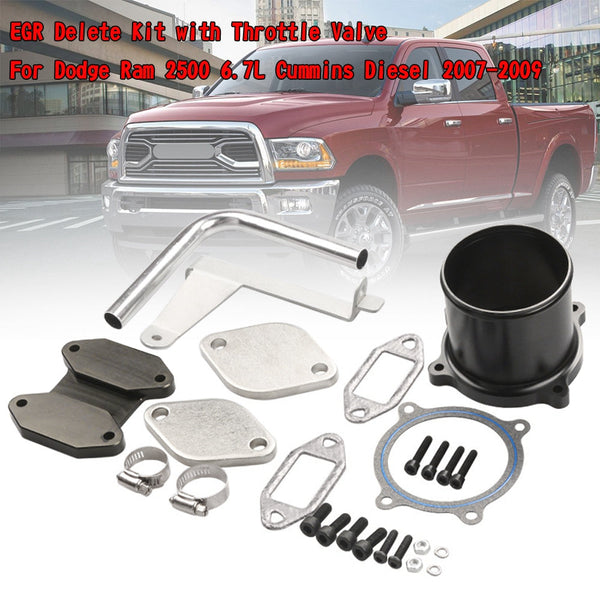 2007-2009 Dodge Ram 2500 6.7L Cummins Diesel EGR Delete Kit med gasspjällsventil