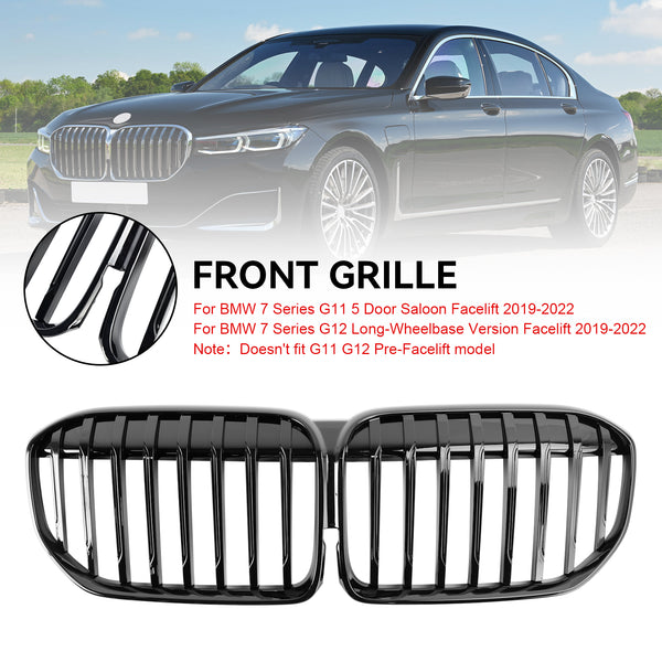 2019-2022 BMW Série 7 G11 Berline 5 portes Facelift Noir brillant Calandre avant générique