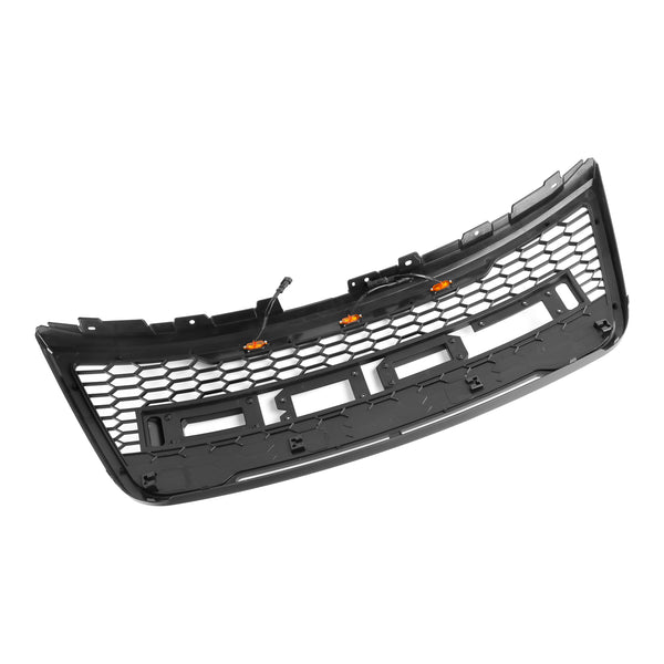 Vorderer oberer Stoßstangengrill, passend für Ford Explorer 2012–2015, mit grauen Lichtern