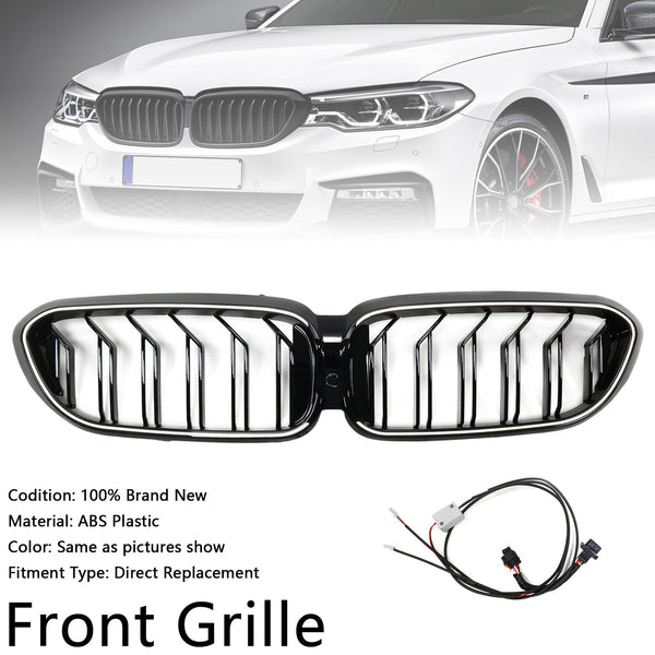2017-2020 BMW 5-serie G30 G31 dobbel lamell foran nyregriller blank svart Generisk