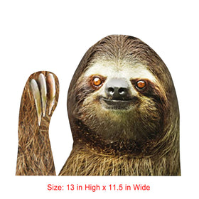 Car Window Sticker Person Size Passenger Side Left Sloth Waving Funny Universal Generic