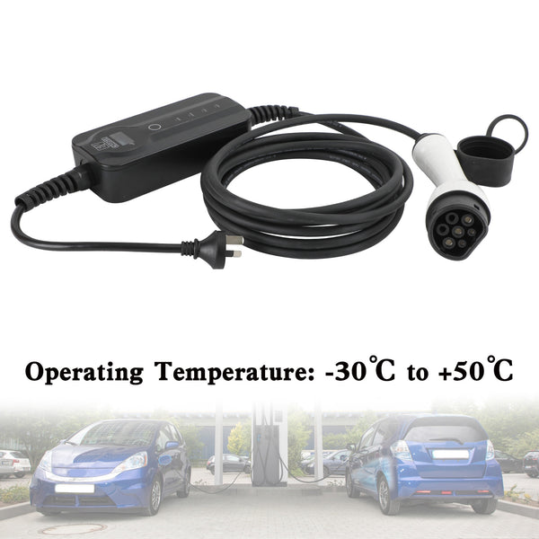 Cable de carga EV de nivel 2, cargador de coche eléctrico con enchufe Au, 240V, 8/10/13/16A, 19,68 pies, genérico