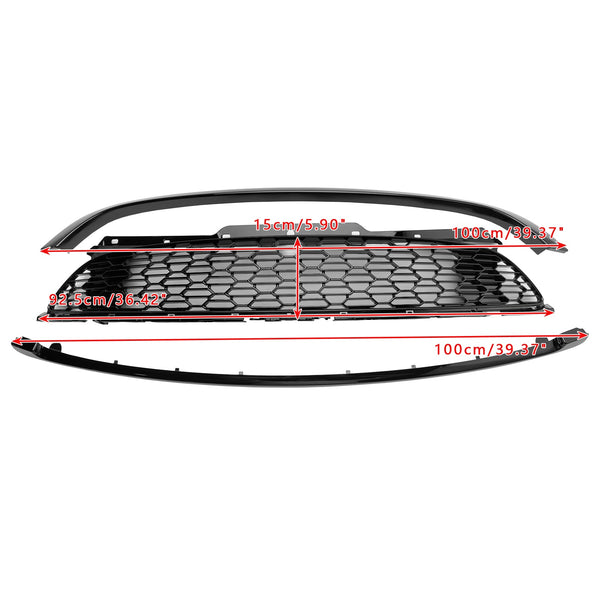 2012-2015 Mini R59 Cooper S & JCW 2-dörrars Roadster 3st Glanssvart Frontgrill Grill Generic