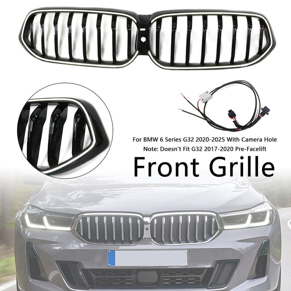2020-2025 BMW 6 Série G32 Glossy Black Front Grill Grille Generic