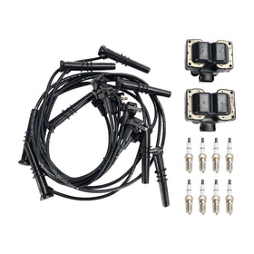 1995-1997 Lincoln Continental V8 4.6L 2 Ignition Coil Pack 8 Spark Plugs and Wire Set FD487 DG530 Generic