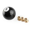 Universal No.8 Billiard Ball Gear Shifter Black Round Shift Knob W/3 Adapters Generic