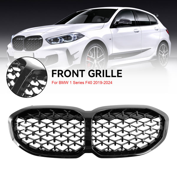 2019-2024 BMW 1-serie F40 Gloss Black Diamond Front Njurgrill Generic