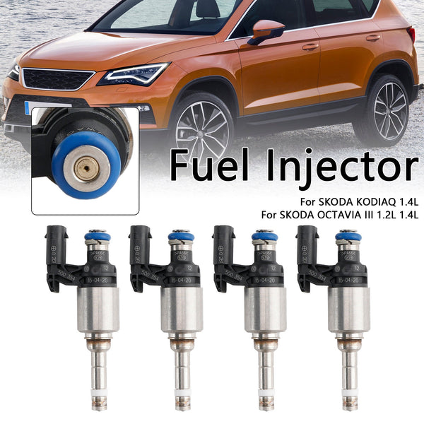 Injecteur de carburant Skoda Fabia III Kodiaq Octavia Rapid Superb III Yeti 4 pièces 04E906036Q 0261500374