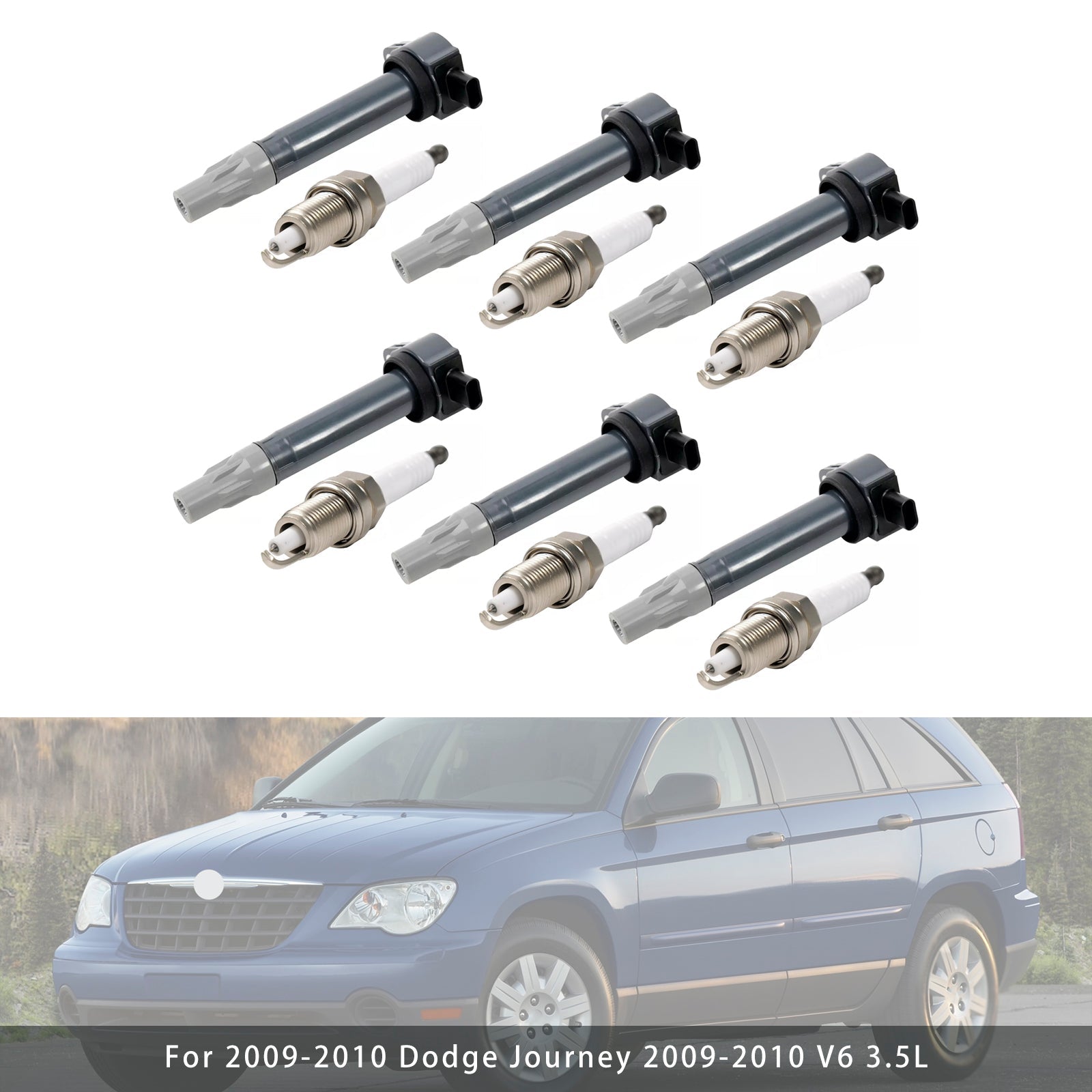 2006-2008 Dodge Magnum V6 2,7 L 6 pièces bobine d'allumage & bougies d'allumage UF502 4606869 génériques