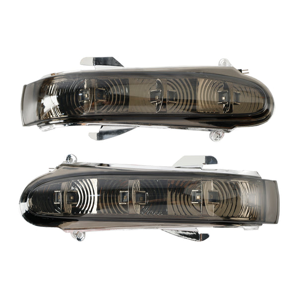 1999-2003 Benz S W220 CL W215 Gray Pair Side Mirror LED Turn Signal Light