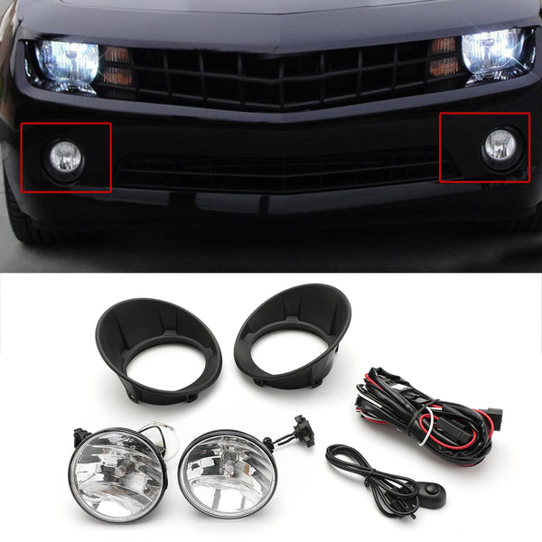 2010 - 2013 Chevy Camaro LS,LT,SS Front Bumper Fog Lights Lamps Cover Set