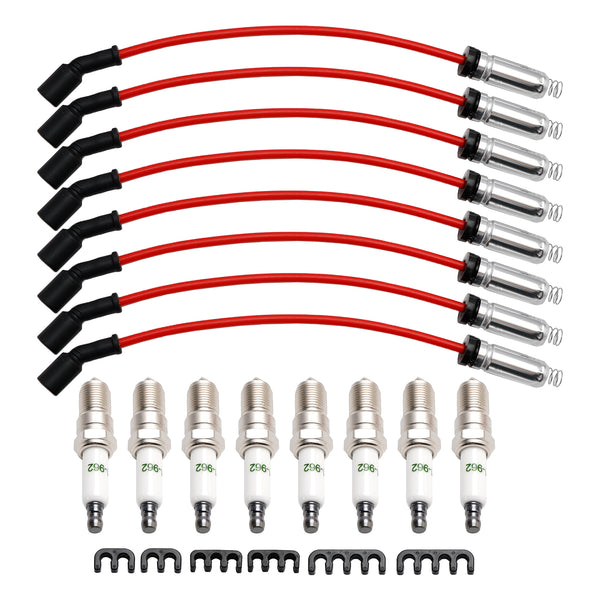 2007-2008 Chevrolet Avalanche 5.3L V8 8 bujías + cables de 0.413 in, juego 19299585 41962 genérico