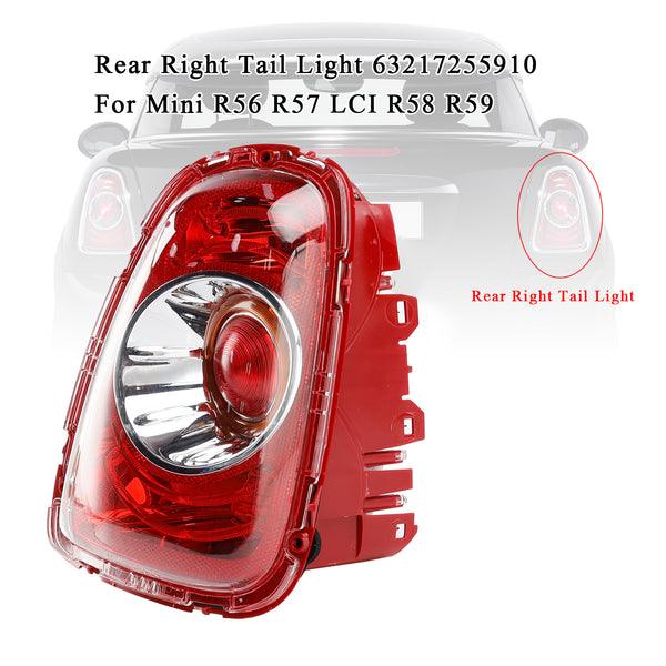 03/2010-11/2013 Mini R56 LCI Rear L+R Tail Light 63217255909 63217255910 Generic