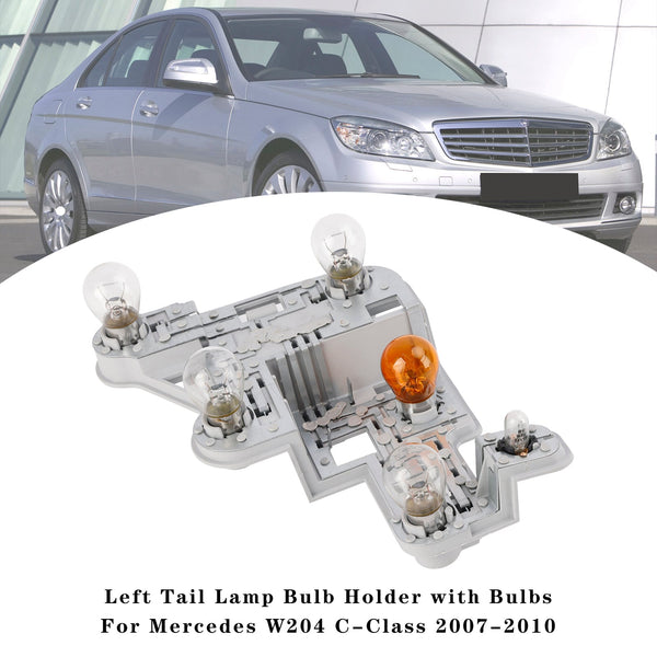 2007–2010 Mercedes-Benz W204 C-Klasse venstre + høyre baklyktpæreholder med pærer A2048201500 A2048201600 Generisk