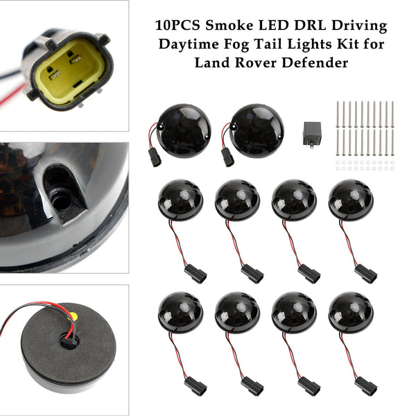 1990-2016 Land Rover Defender 10-delige rook-led-DRL-dagrijverlichting met mistachterlichten, generiek