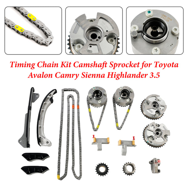 Kit de chaîne de distribution Toyota Highlander 3,5 L 2008-2016, pignon d'arbre à cames 13050-31140 13080-31010 générique