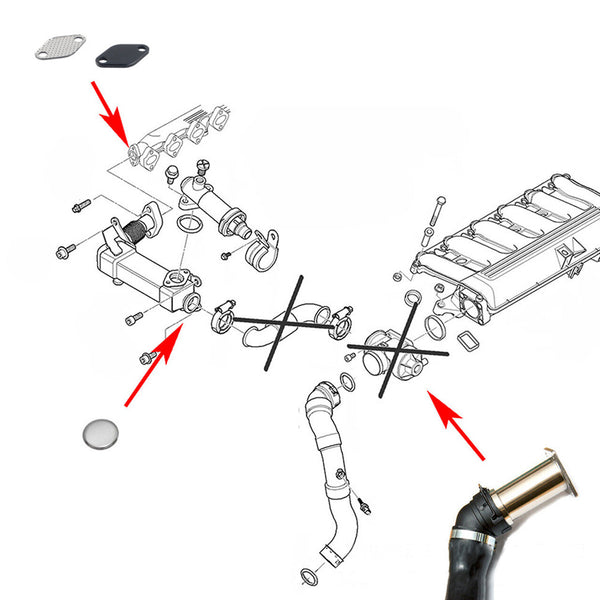 2002/9-2005/2 BMW Serie 7 E65 730d M57N Kit di chiusura EGR per motore diesel generico