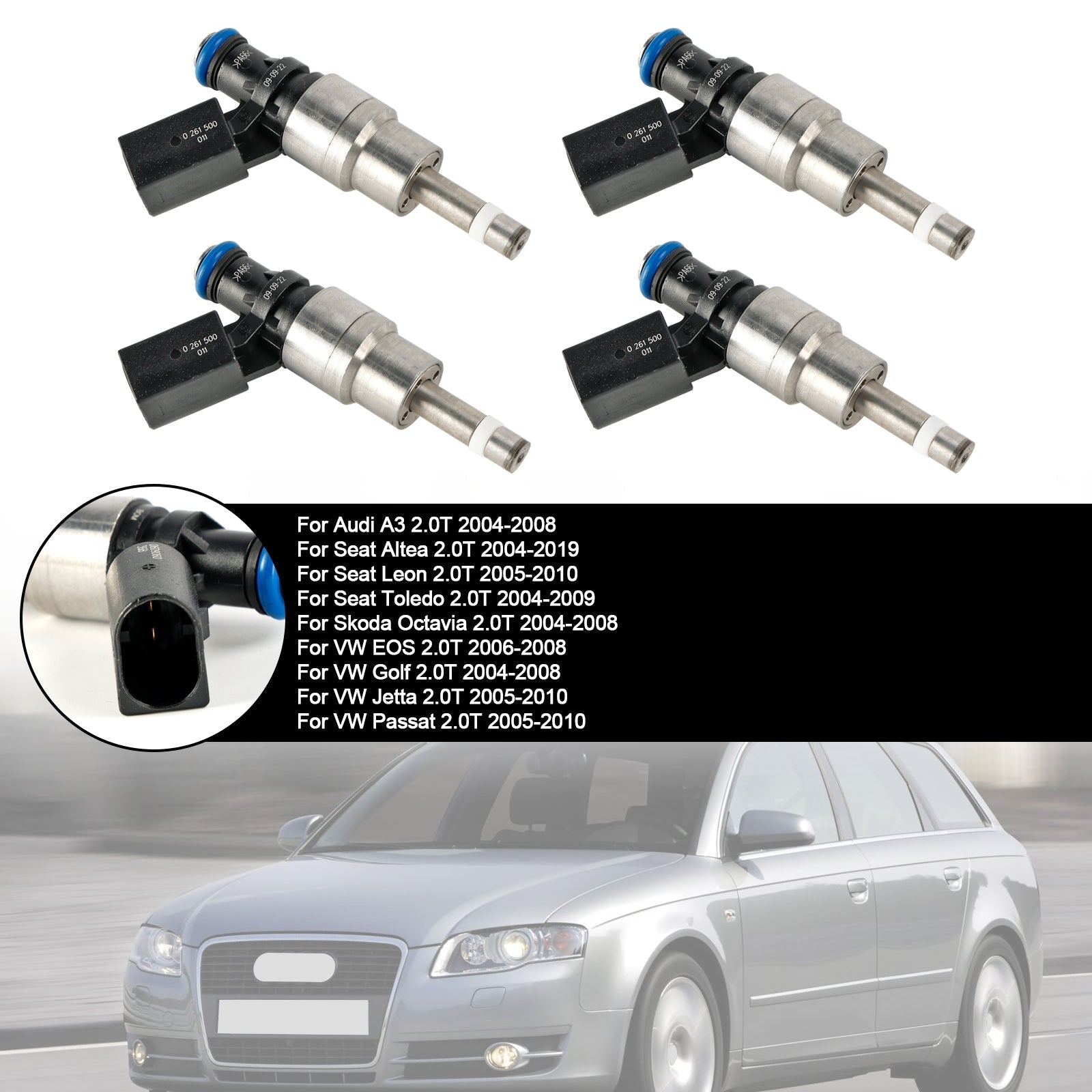 2004-2008 Skoda Octavia 2.0T drivstoffinjektor 0261500011 06F906040D