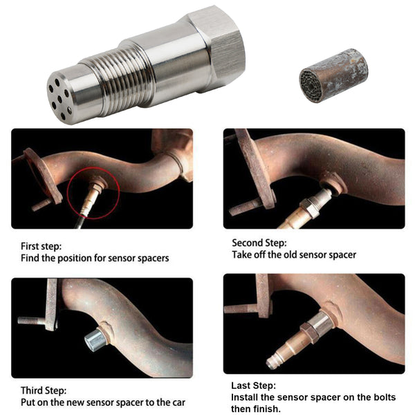 Adaptador de luz de control del motor CEL de 60MM, eliminador CEL, Mini convertidor catalítico, Sensor O2