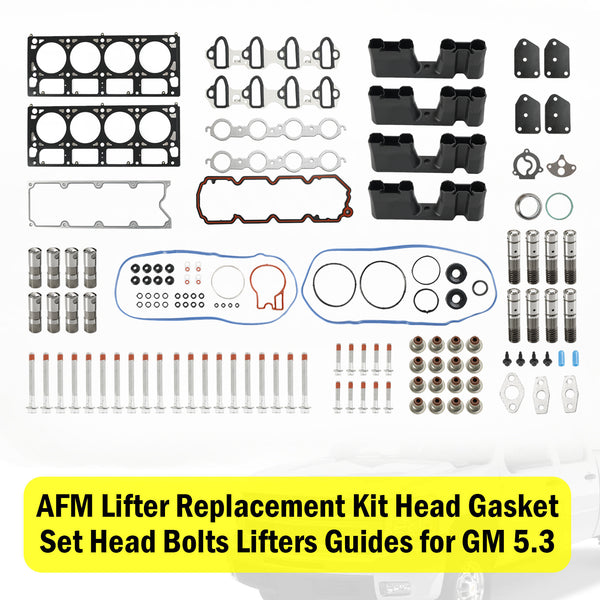 2014 Chevy Suburban 5.3L 5328CC 325CID V8 OHV 16 Valve AFM Lifter Replacement Kit Head Gasket Set Head Bolts Lifters Guides Fedex Express